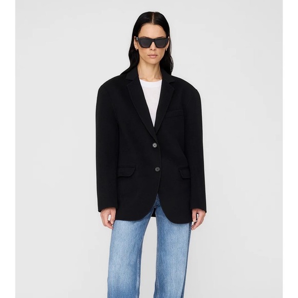 ANINE BING Quinn Blazer Black Cashmere Blend - Women's XXS - MSRP $650 - Picture 8 of 15